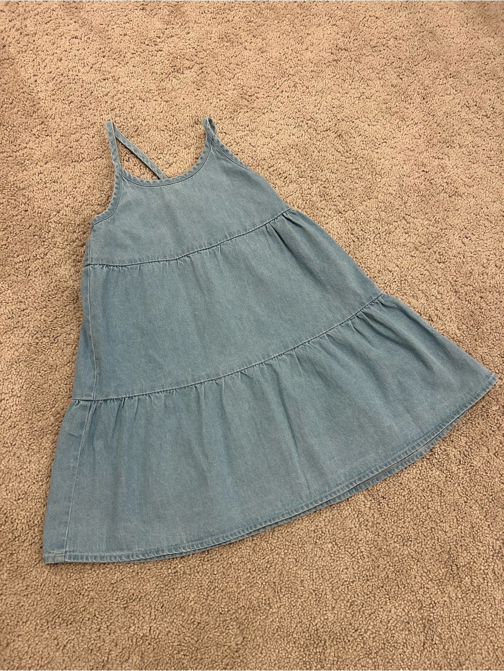 Cotton Roxy Light Blue Denim Tiered Sundress Sz 4T